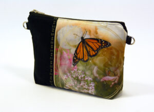 Front view of the Monarch Love Enchanted Bag with Cork strap