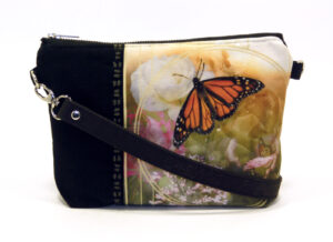 Front view of the Monarch Love Enchanted Bag with Cork strap
