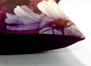 Close up view of the Ecstatic dance pillow and zipper
