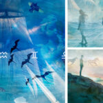 Air Element 1 - Close up of sections of the digital collage artwork