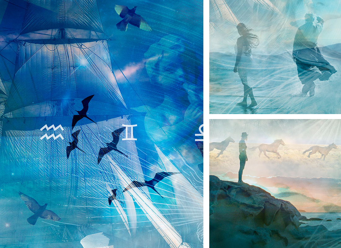 Air Element 1 - Close up of sections of the digital collage artwork