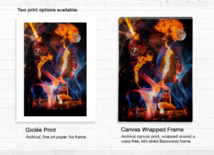 Two print options - Archival fine art paper print or Archival canavs print wrapped around a Basswood frame