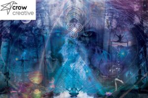 Close up of the collage Fire Inside