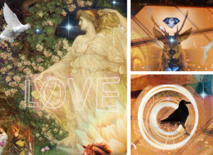 Goddess Stream ~ Close up of sections of the digital collage artwork