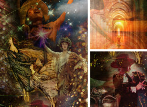 Green Woman - Close up of sections of the digital collage artwork