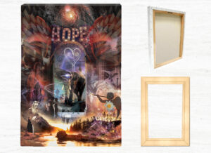 Hope - View of canvas print and basswood frame