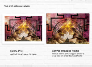 Two Print options - Archival fine art paper print or Archival canvas print wrapped around a Basswood frame.
