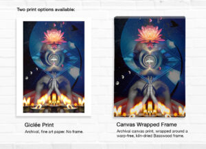 Two print options - Archival fine art paper print or Archival canvas print wrapped around a Basswood frame.