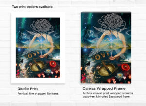 Two print options - Archival fine art paper print or Archival canvas print wrapped around a Basswood frame