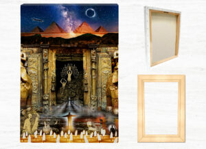Sacred Path - View of canvas print and basswood frame
