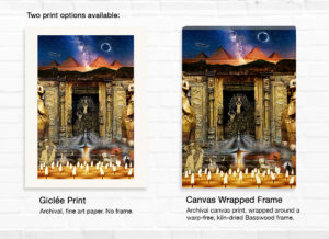 Two print options - Archival fine art paper print or archival canvas print wrapped around a warp-free, kiln-dried Basswood frame.