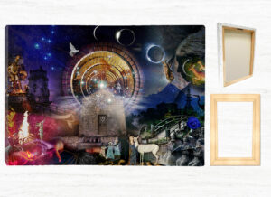 Stargazer - View of canvas print and basswood frame