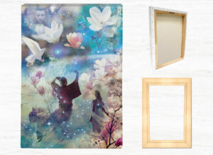 Sugar Magnolia - View of canvas print and basswood frame