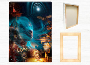 The Dog Star - View of canvas print and basswood frame
