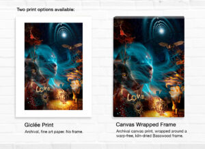 Two print options - Archival fine art paper print or archival canvas print wrapped around a warp-free, kiln-dried Basswood frame.