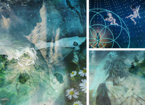 Unbound - Close up of sections of the digital collage artwork