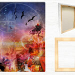 Unity - View of canvas print and basswood frame