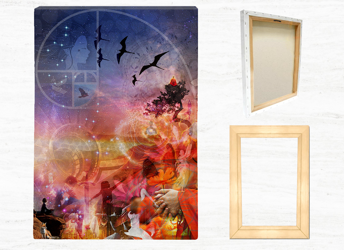 Unity - View of canvas print and basswood frame